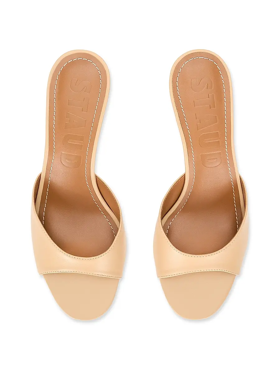 Staud Women's Brigitte 60MM Leather Slip-On Wedge Mules | Thumbnail 4