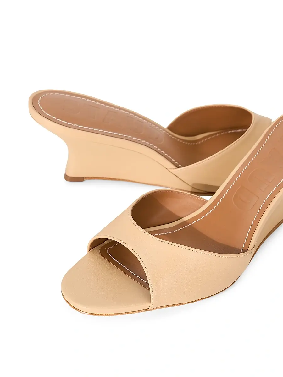 Staud Women's Brigitte 60MM Leather Slip-On Wedge Mules | Thumbnail 5