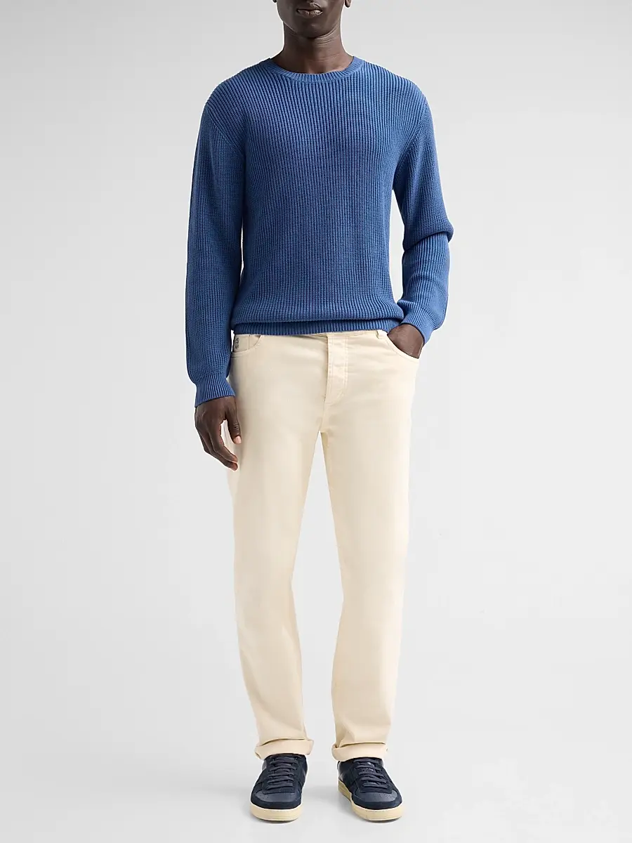 Saks Fifth Avenue Men's Garment Dyed Double Seed Rib-Knit Crewneck Sweater | Thumbnail 2 Saks Fifth Avenue Men's Garment Dyed Double Seed Rib-Knit Crewneck Sweater | Thumbnail 2