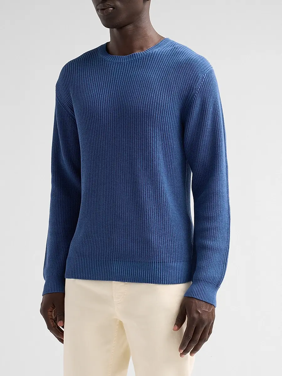 Saks Fifth Avenue Men's Garment Dyed Double Seed Rib-Knit Crewneck Sweater | Thumbnail 4 Saks Fifth Avenue Men's Garment Dyed Double Seed Rib-Knit Crewneck Sweater | Thumbnail 4