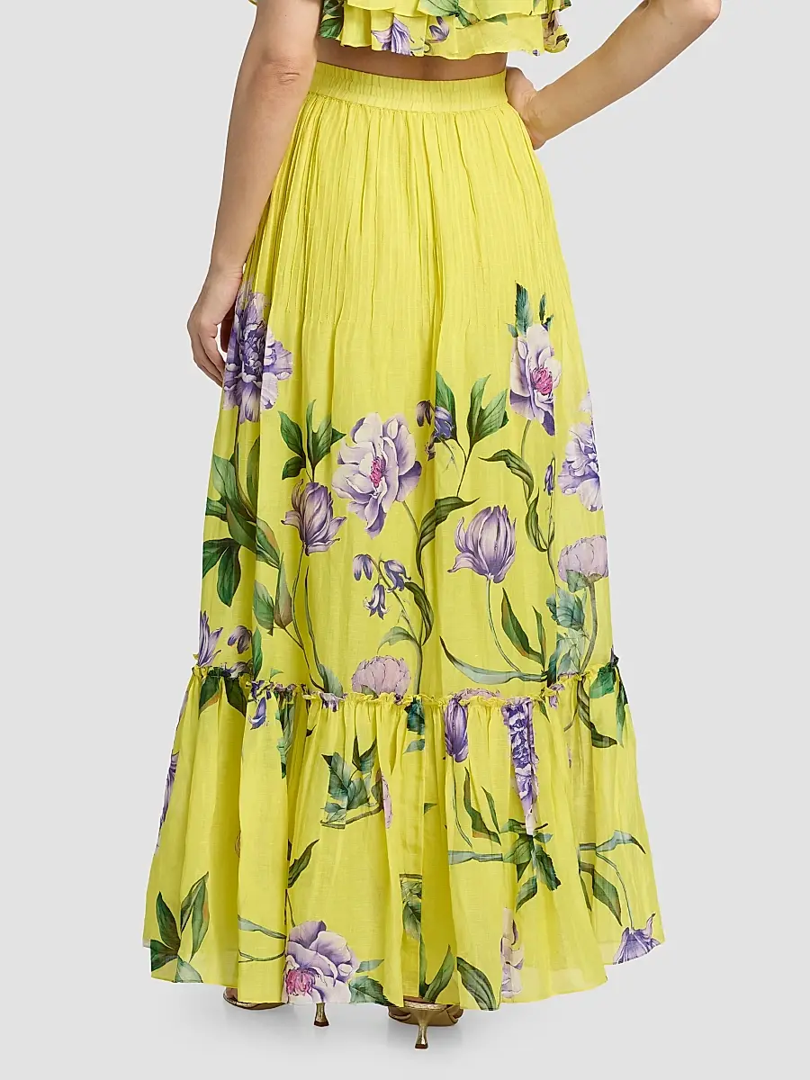 Hemant & Nandita Women's Floral Pintuck Maxi Skirt | Thumbnail 5 Hemant & Nandita Women's Floral Pintuck Maxi Skirt | Thumbnail 5