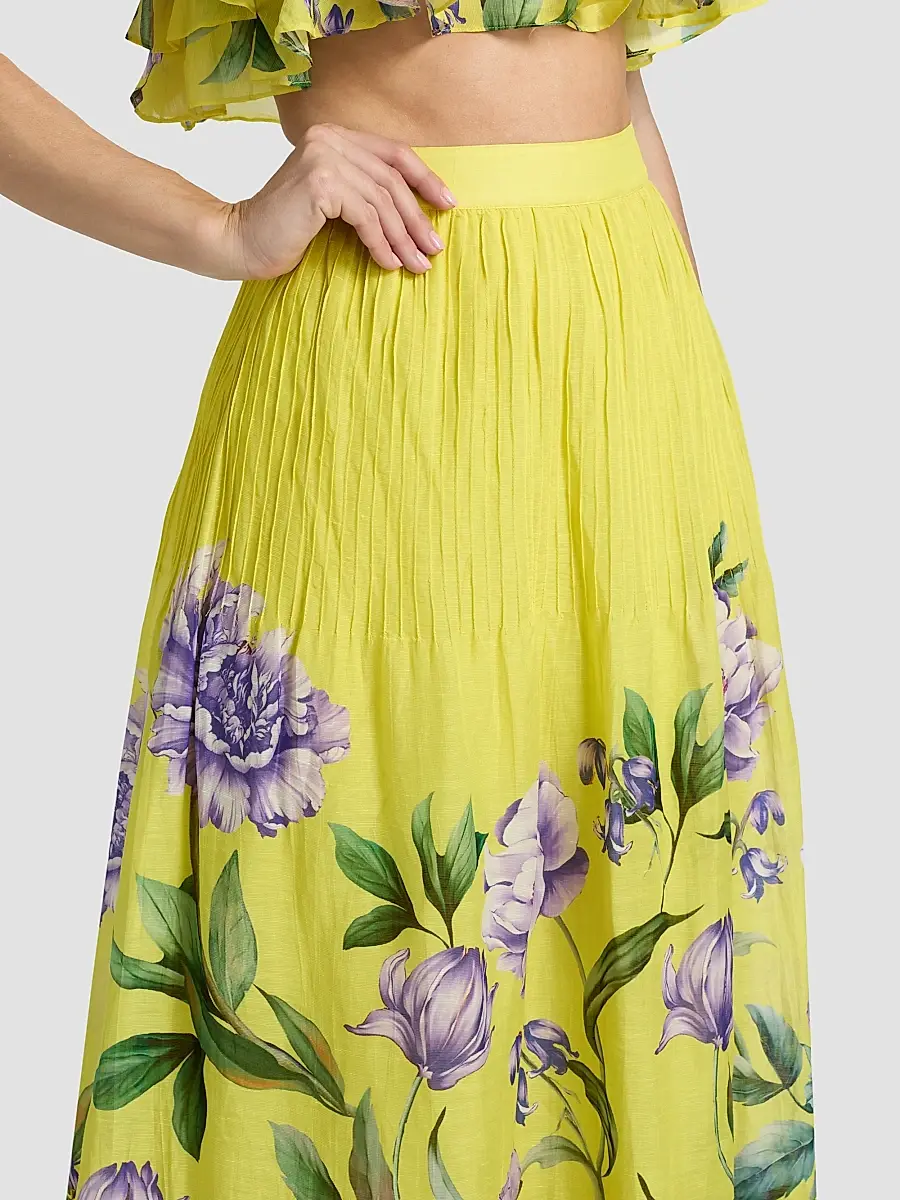Hemant & Nandita Women's Floral Pintuck Maxi Skirt | Thumbnail 6 Hemant & Nandita Women's Floral Pintuck Maxi Skirt | Thumbnail 6