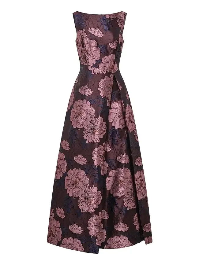 Women's Caitlin Floral Jacquard Fit & Flare Gown - Primrose Multi