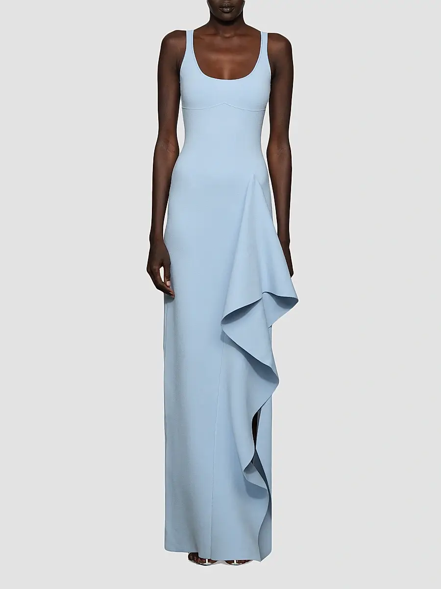 Et Ochs Women's Drew Fine-Knit Ruffle Scoopneck Gown | Thumbnail 3 Et Ochs Women's Drew Fine-Knit Ruffle Scoopneck Gown | Thumbnail 3