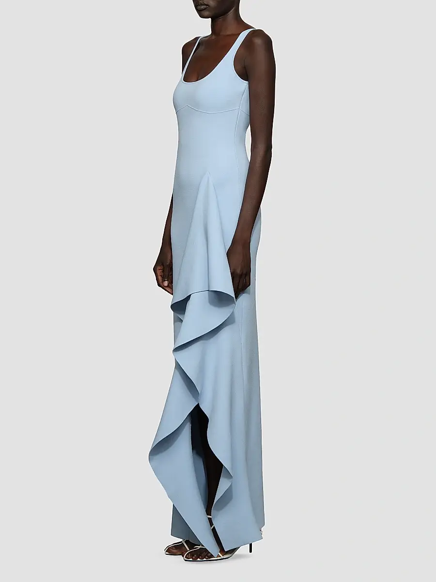 Et Ochs Women's Drew Fine-Knit Ruffle Scoopneck Gown | Thumbnail 4 Et Ochs Women's Drew Fine-Knit Ruffle Scoopneck Gown | Thumbnail 4