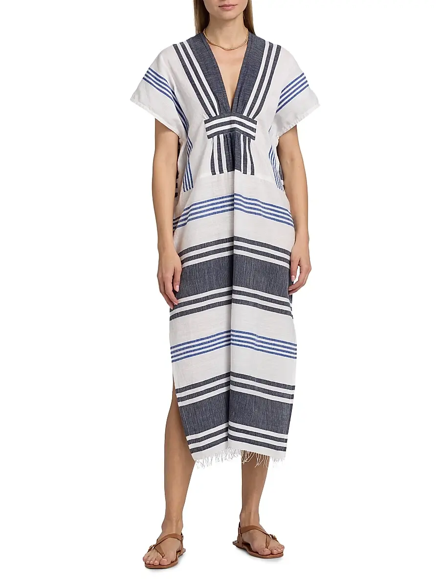 Lemlem Women's Gasira Striped Cotton Caftan Cover-Up | Thumbnail 2 Lemlem Women's Gasira Striped Cotton Caftan Cover-Up | Thumbnail 2