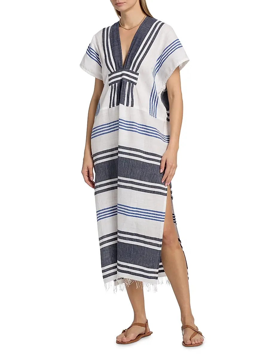 Lemlem Women's Gasira Striped Cotton Caftan Cover-Up | Thumbnail 3 Lemlem Women's Gasira Striped Cotton Caftan Cover-Up | Thumbnail 3