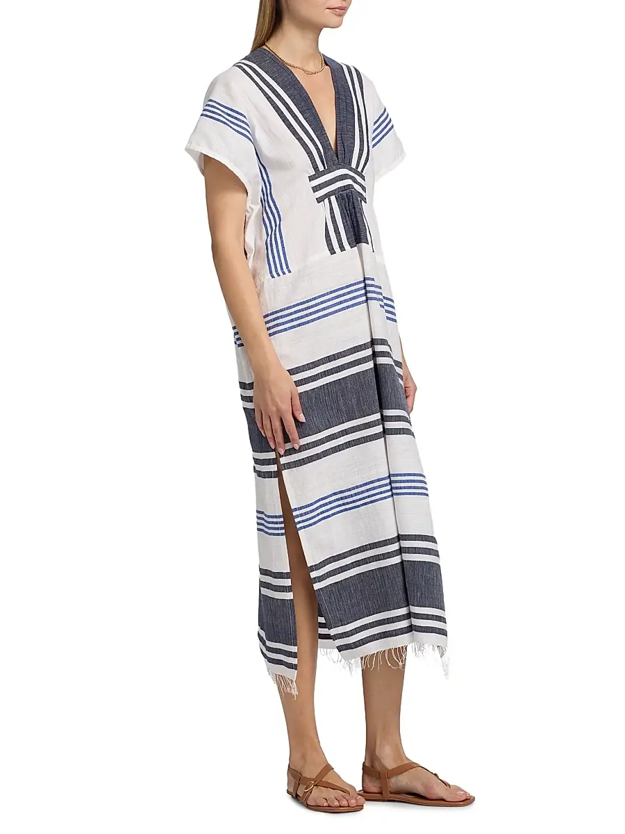 Lemlem Women's Gasira Striped Cotton Caftan Cover-Up | Thumbnail 4 Lemlem Women's Gasira Striped Cotton Caftan Cover-Up | Thumbnail 4