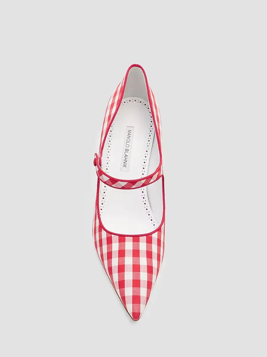 Manolo Blahnik Women's Camparinew 90MM Gingham Mary Jane Pumps | Thumbnail 5 Manolo Blahnik Women's Camparinew 90MM Gingham Mary Jane Pumps | Thumbnail 5