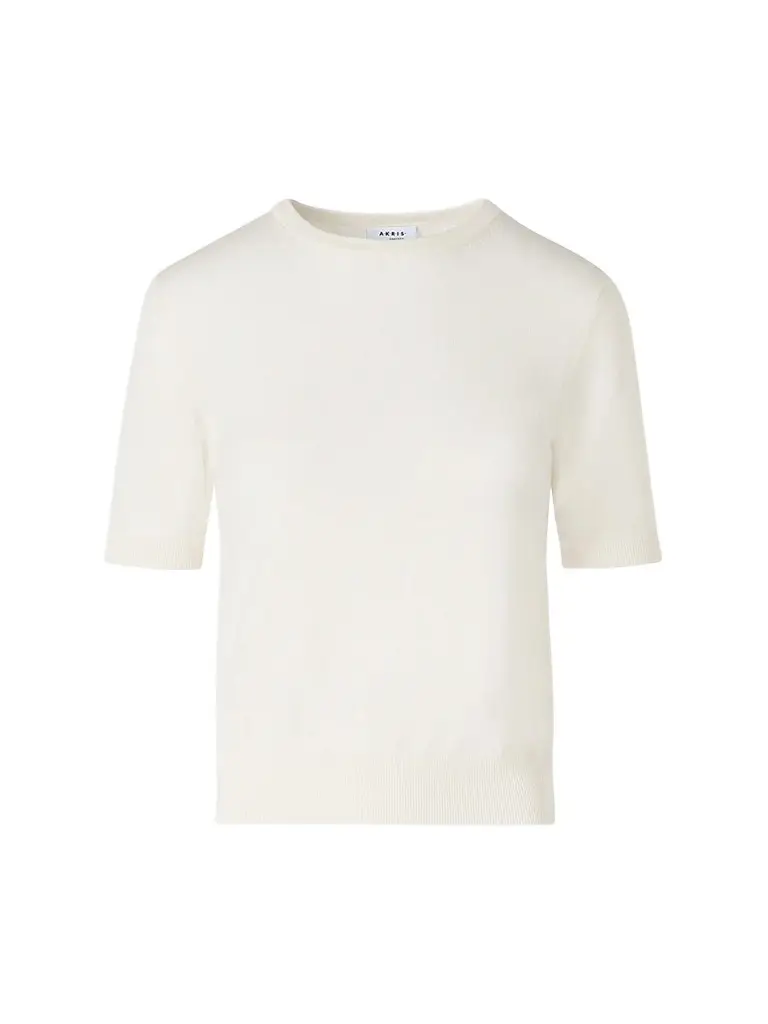 Akris punto Women's Relaxed Wool T-Shirt - Cream - Size 16 | Image 1 Akris punto Women's Relaxed Wool T-Shirt - Cream - Size 16 | Image 1