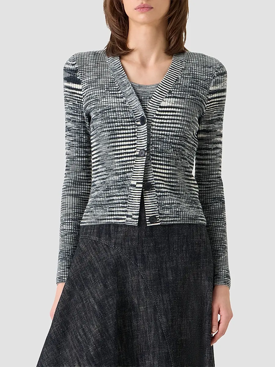 Akris punto Women's Space Dye Wool Cardigan | Thumbnail 4 Akris punto Women's Space Dye Wool Cardigan | Thumbnail 4
