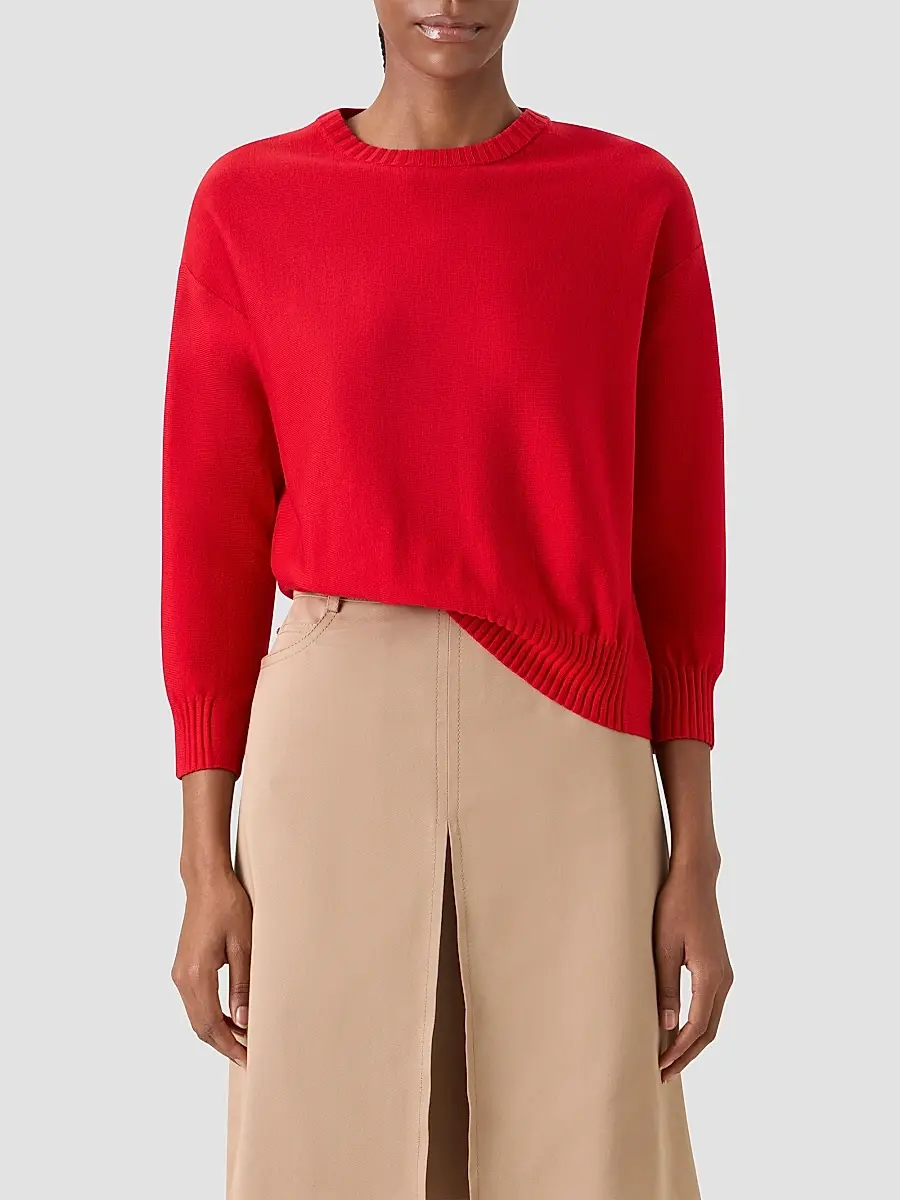 Akris punto Women's Drop Shoulder Virgin Wool Sweater | Thumbnail 4 Akris punto Women's Drop Shoulder Virgin Wool Sweater | Thumbnail 4