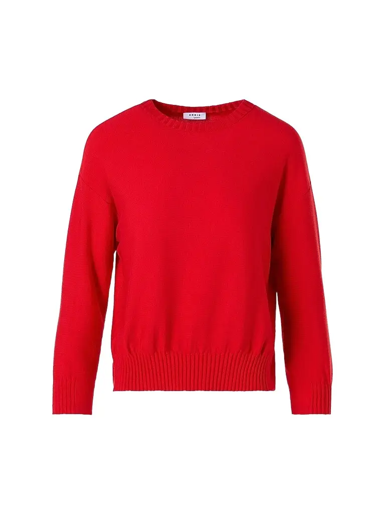 Akris punto Women's Drop Shoulder Virgin Wool Sweater - Red - Size 16 | Image 1 Akris punto Women's Drop Shoulder Virgin Wool Sweater - Red - Size 16 | Image 1