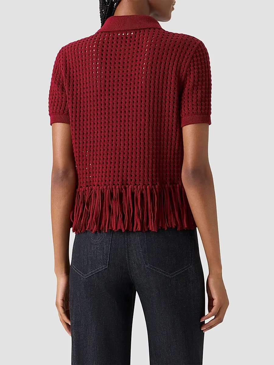 Akris punto Women's Net Cotton Fringe Shirt | Thumbnail 3 Akris punto Women's Net Cotton Fringe Shirt | Thumbnail 3