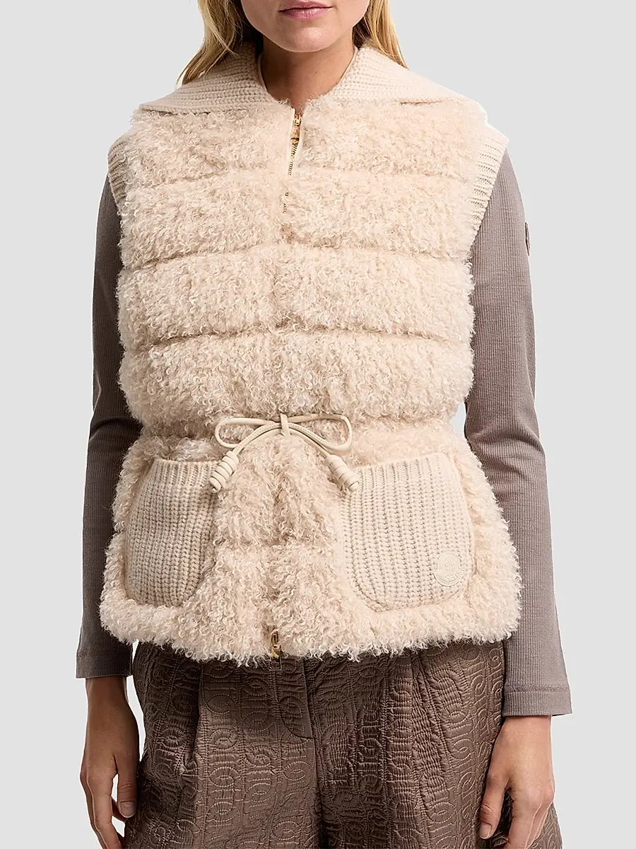 Moncler Women's Puffer Vest in Wool and Cashmere Blend | Thumbnail 2 Moncler Women's Puffer Vest in Wool and Cashmere Blend | Thumbnail 2