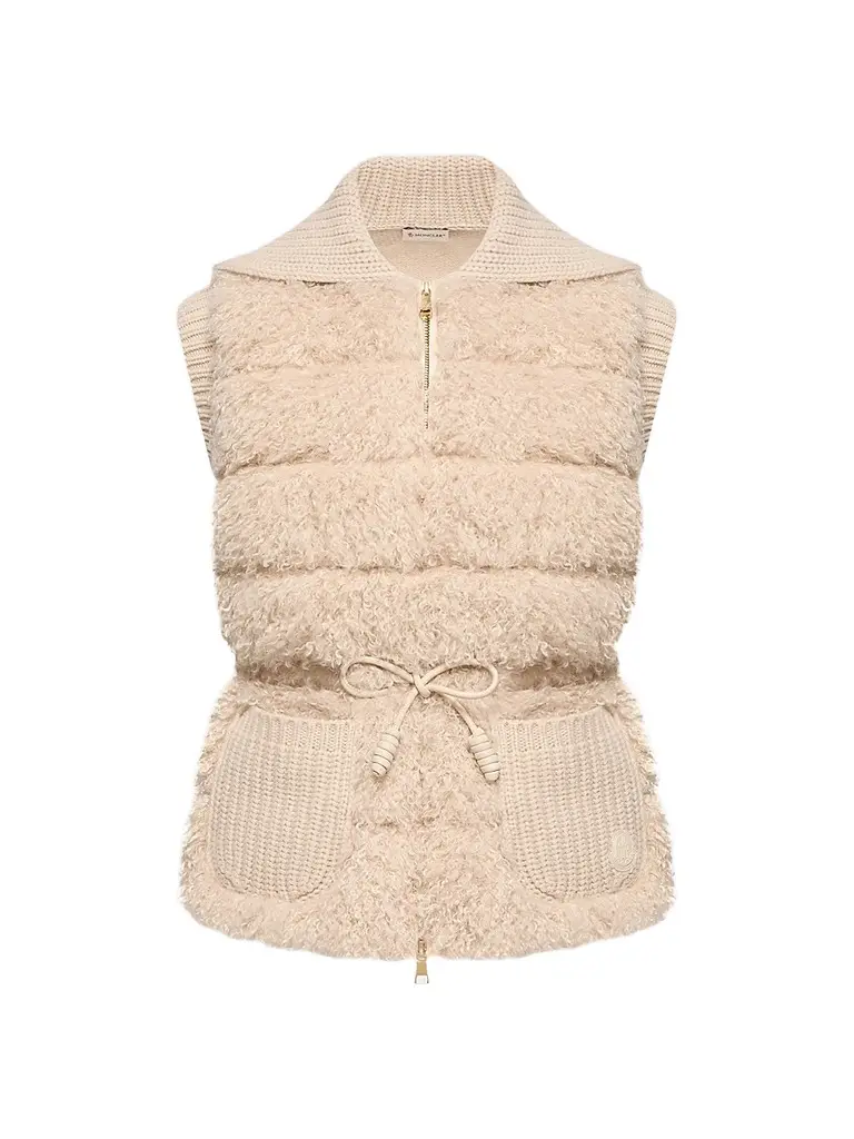 Moncler Women's Puffer Vest in Wool and Cashmere Blend | Image 1 Moncler Women's Puffer Vest in Wool and Cashmere Blend | Image 1