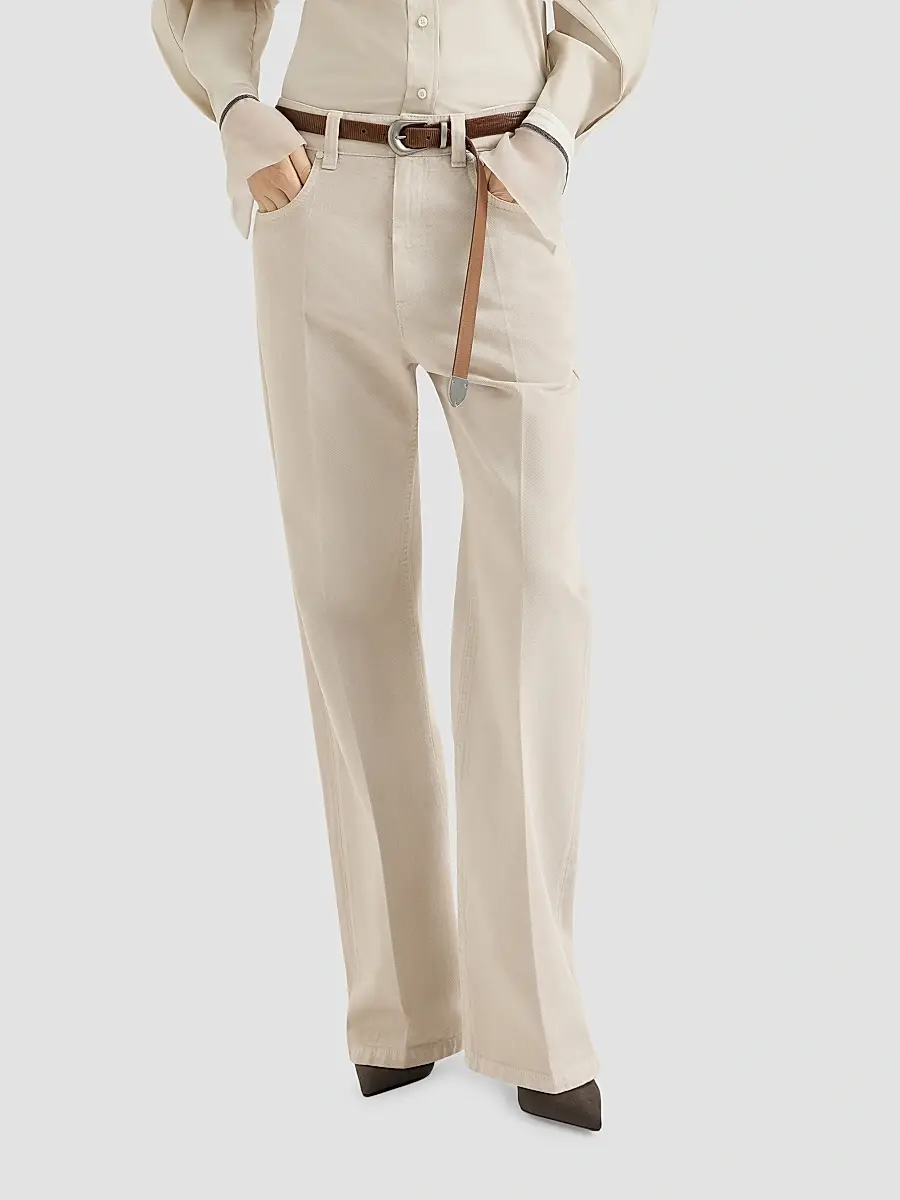 Brunello Cucinelli Women's Dyed Denim Contemporary Loose Jeans | Thumbnail 2