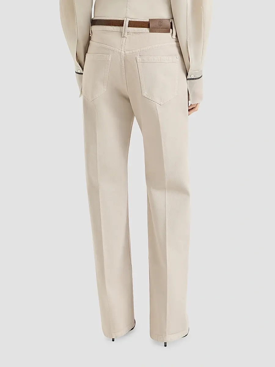 Brunello Cucinelli Women's Dyed Denim Contemporary Loose Jeans | Thumbnail 3