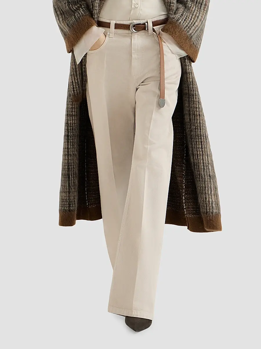 Brunello Cucinelli Women's Dyed Denim Contemporary Loose Jeans | Thumbnail 4
