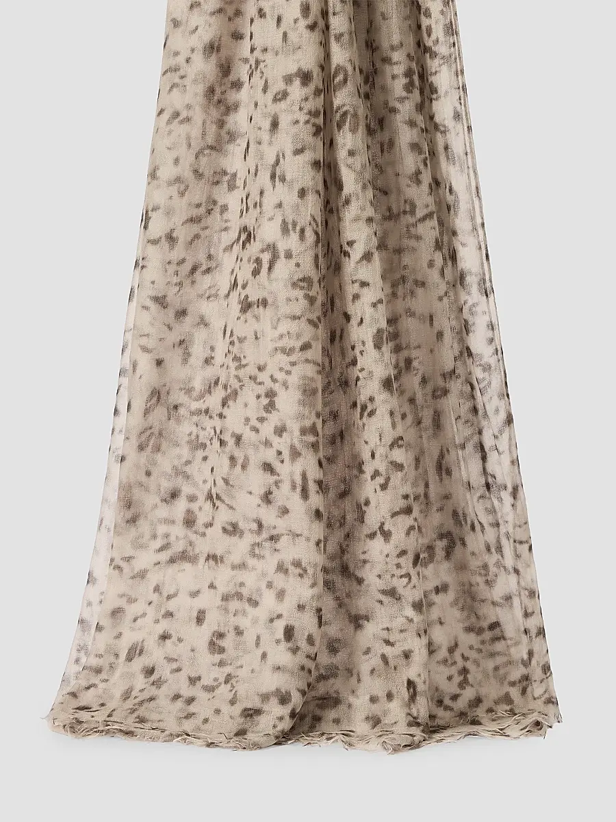 Brunello Cucinelli Women's Lynx Print Cashmere Scarf | Thumbnail 3 Brunello Cucinelli Women's Lynx Print Cashmere Scarf | Thumbnail 3