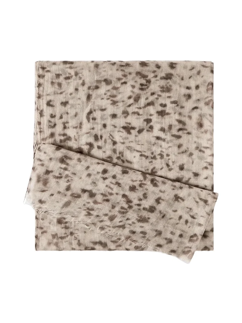 Brunello Cucinelli Women's Lynx Print Cashmere Scarf