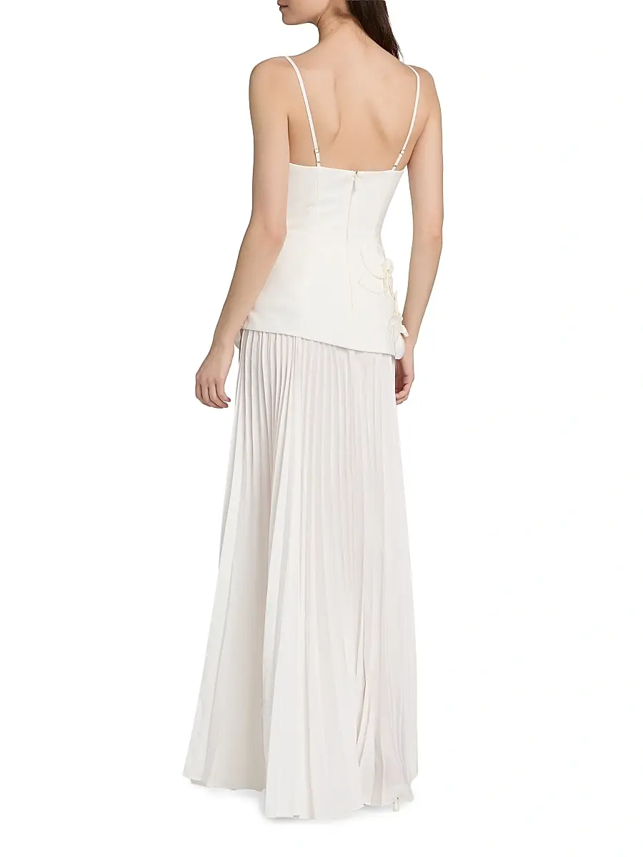 ACLER Women's Forever Young Avision Floral Appliqué Pleated Maxi Dress | Thumbnail 5 ACLER Women's Forever Young Avision Floral Appliqué Pleated Maxi Dress | Thumbnail 5