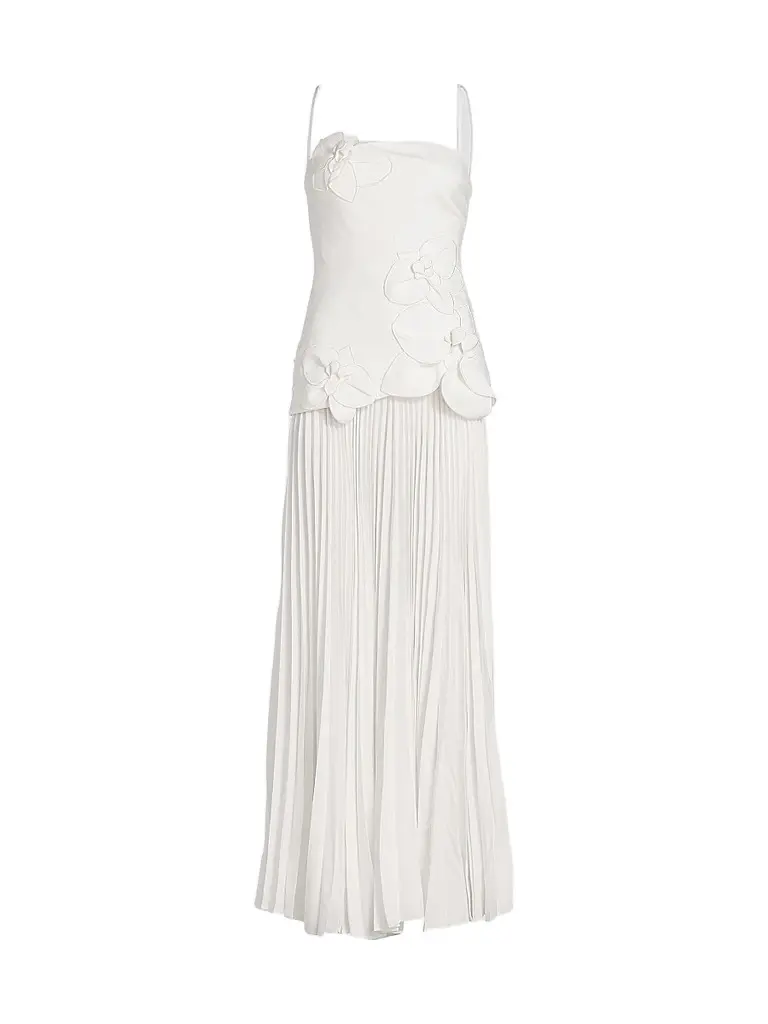 Acler Women's Forever Young Avision Floral Appliqué Pleated Maxi Dress - | Image 1 Acler Women's Forever Young Avision Floral Appliqué Pleated Maxi Dress - | Image 1