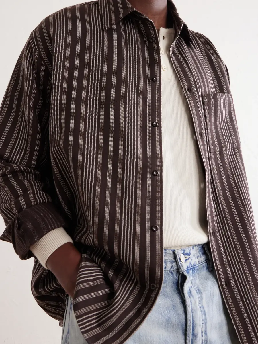 The Elder Statesman Striped Wool and Cashmere-Blend Shirt - Men | Thumbnail 5 The Elder Statesman Striped Wool and Cashmere-Blend Shirt - Men | Thumbnail 5
