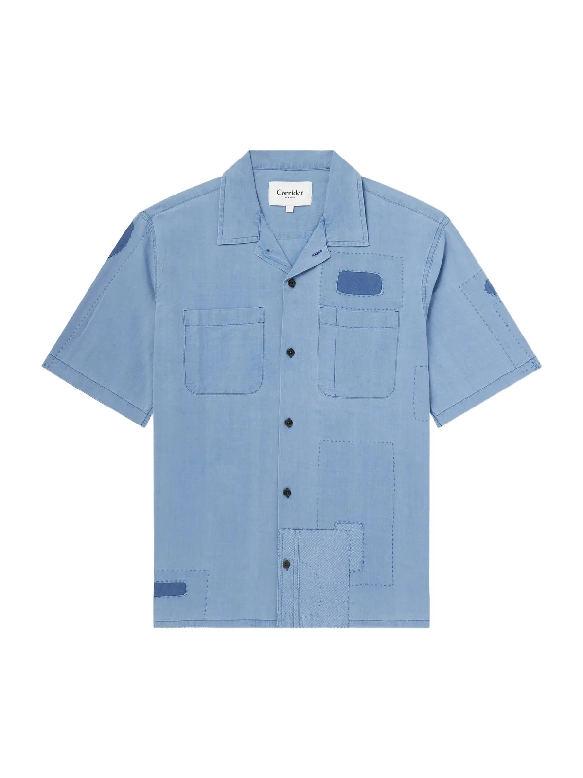 Patchwork Cotton Shirt - Men Patchwork Cotton Shirt - Men