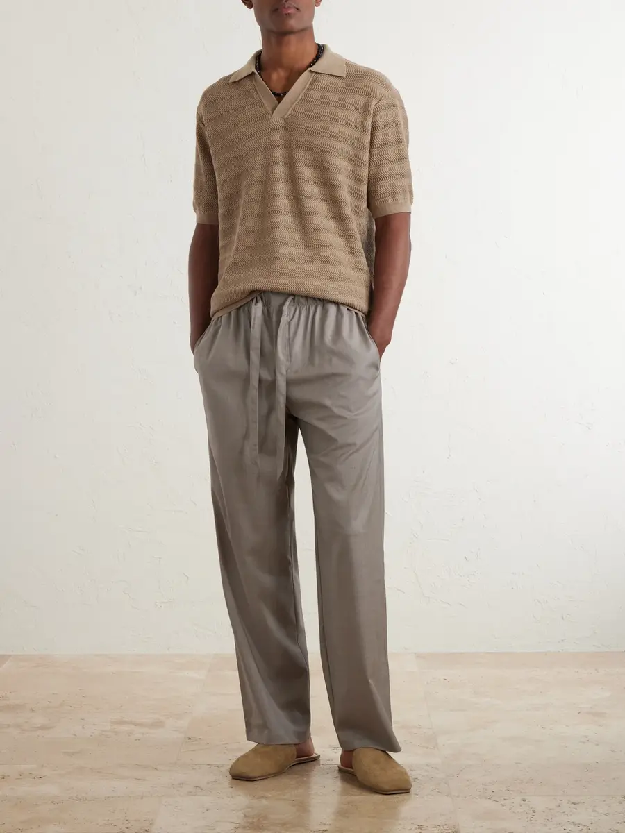 Frescobol Carioca Luan Straight-Leg Wool Drawstring Trousers - Men | Thumbnail 2 Frescobol Carioca Luan Straight-Leg Wool Drawstring Trousers - Men | Thumbnail 2