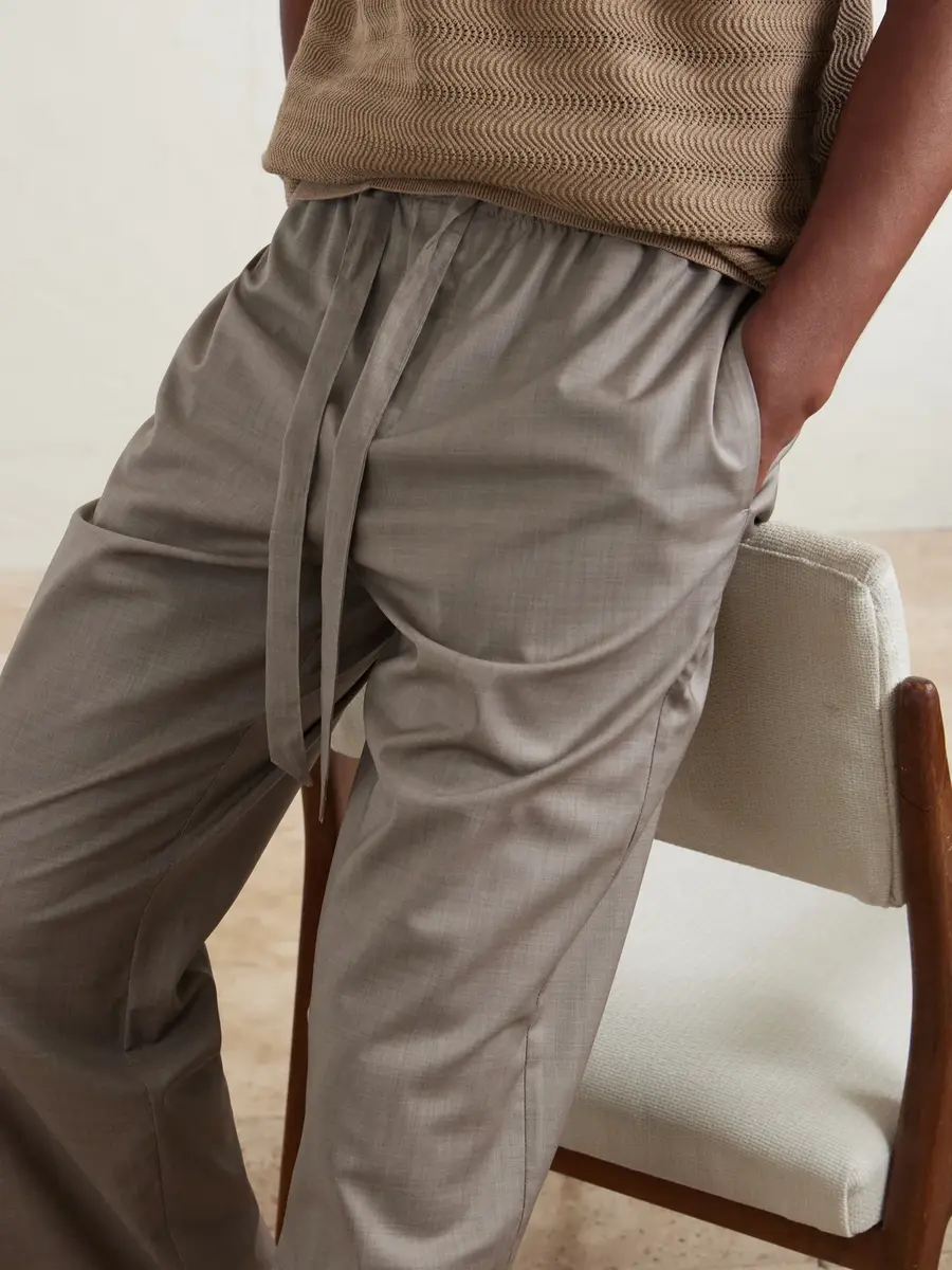 Frescobol Carioca Luan Straight-Leg Wool Drawstring Trousers - Men | Thumbnail 5 Frescobol Carioca Luan Straight-Leg Wool Drawstring Trousers - Men | Thumbnail 5