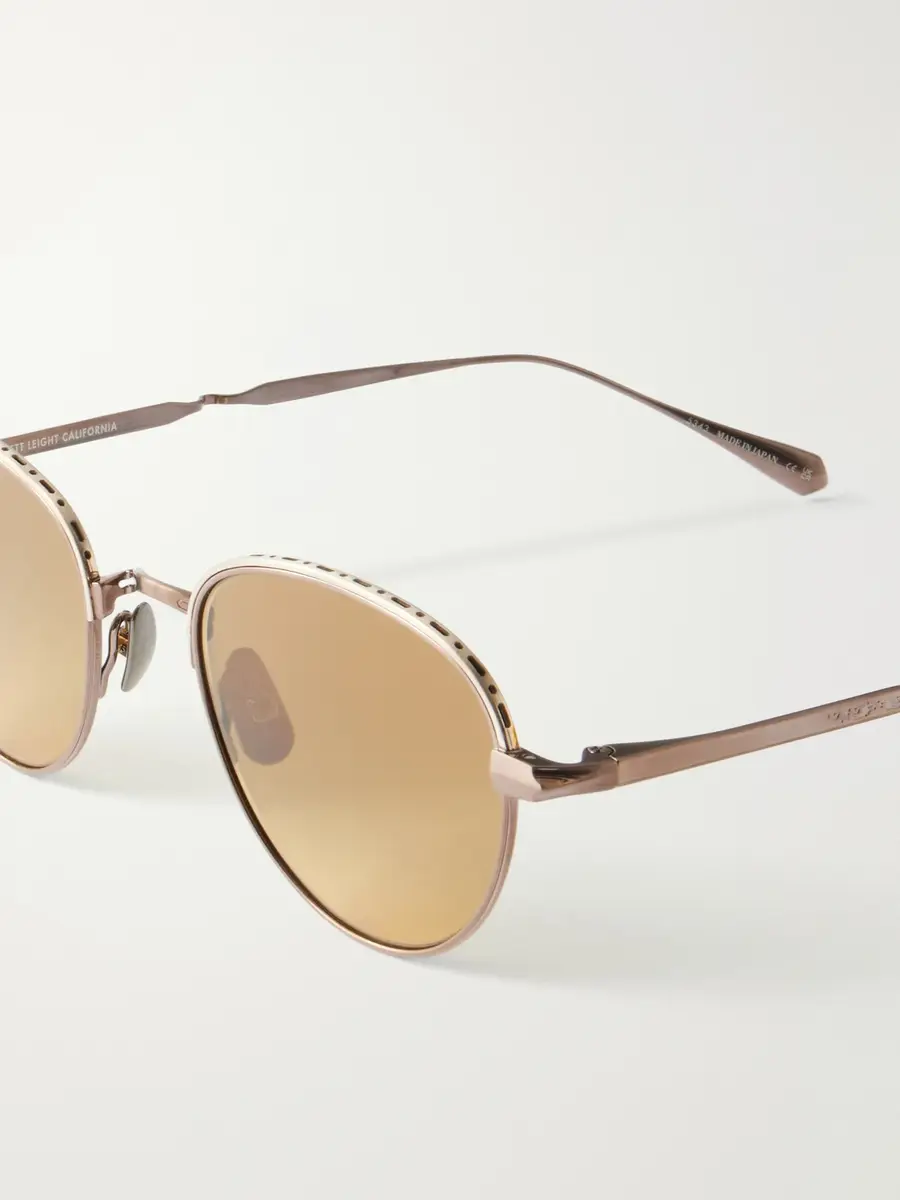 Garrett Leight California Optical Wells J Round-Frame Bronze-Tone Titanium Sunglasses - Men | Thumbnail 3 Garrett Leight California Optical Wells J Round-Frame Bronze-Tone Titanium Sunglasses - Men | Thumbnail 3