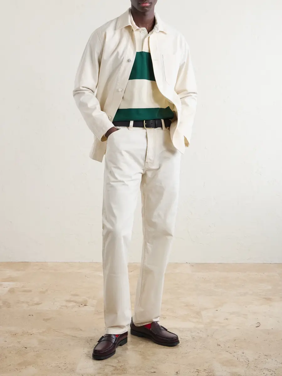 Drake's Stripe Cotton-Jersey Polo Shirt - Men | Thumbnail 2