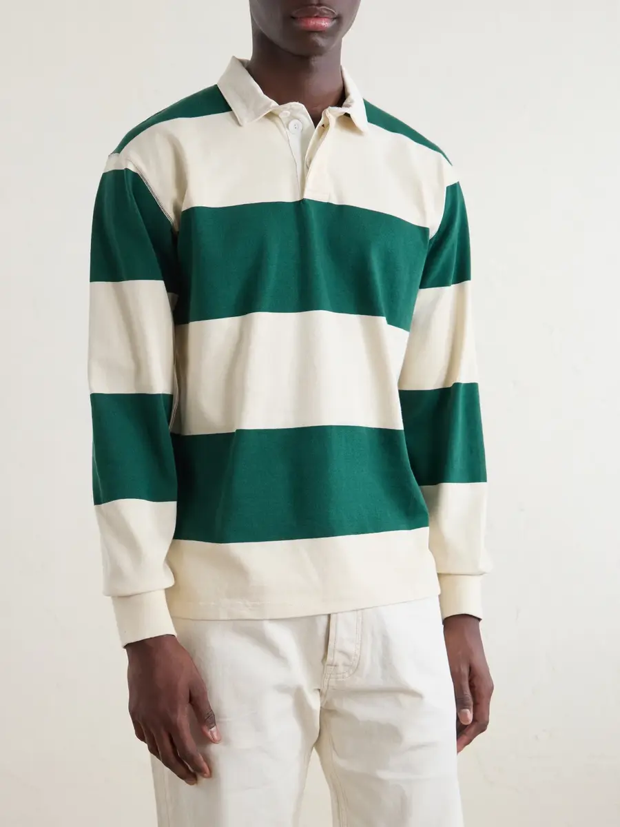 Drake's Stripe Cotton-Jersey Polo Shirt - Men | Thumbnail 3