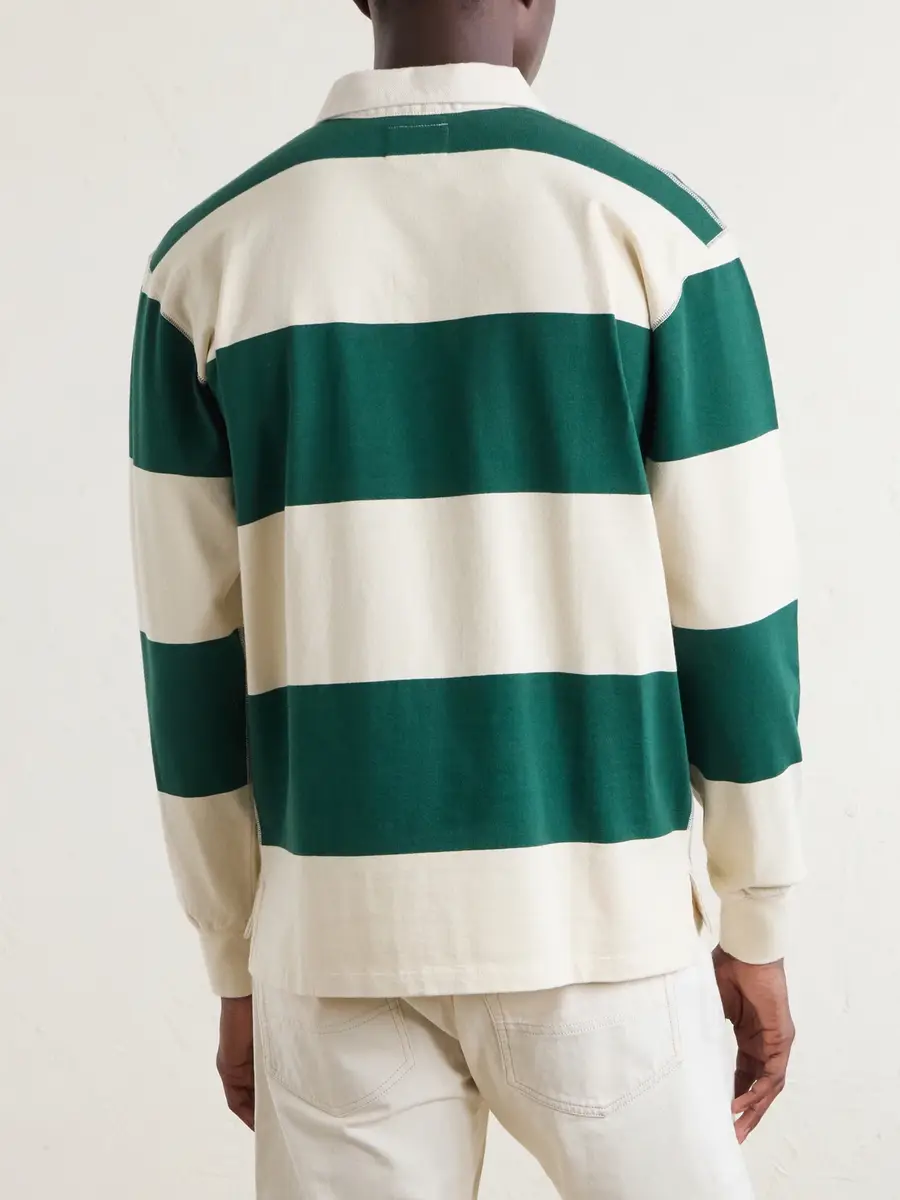 Drake's Stripe Cotton-Jersey Polo Shirt - Men | Thumbnail 4