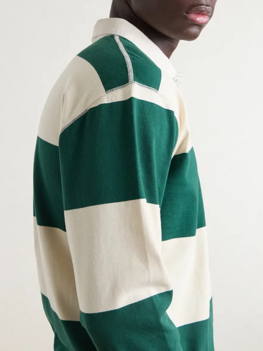 Drake's Stripe Cotton-Jersey Polo Shirt - Men | Thumbnail 6