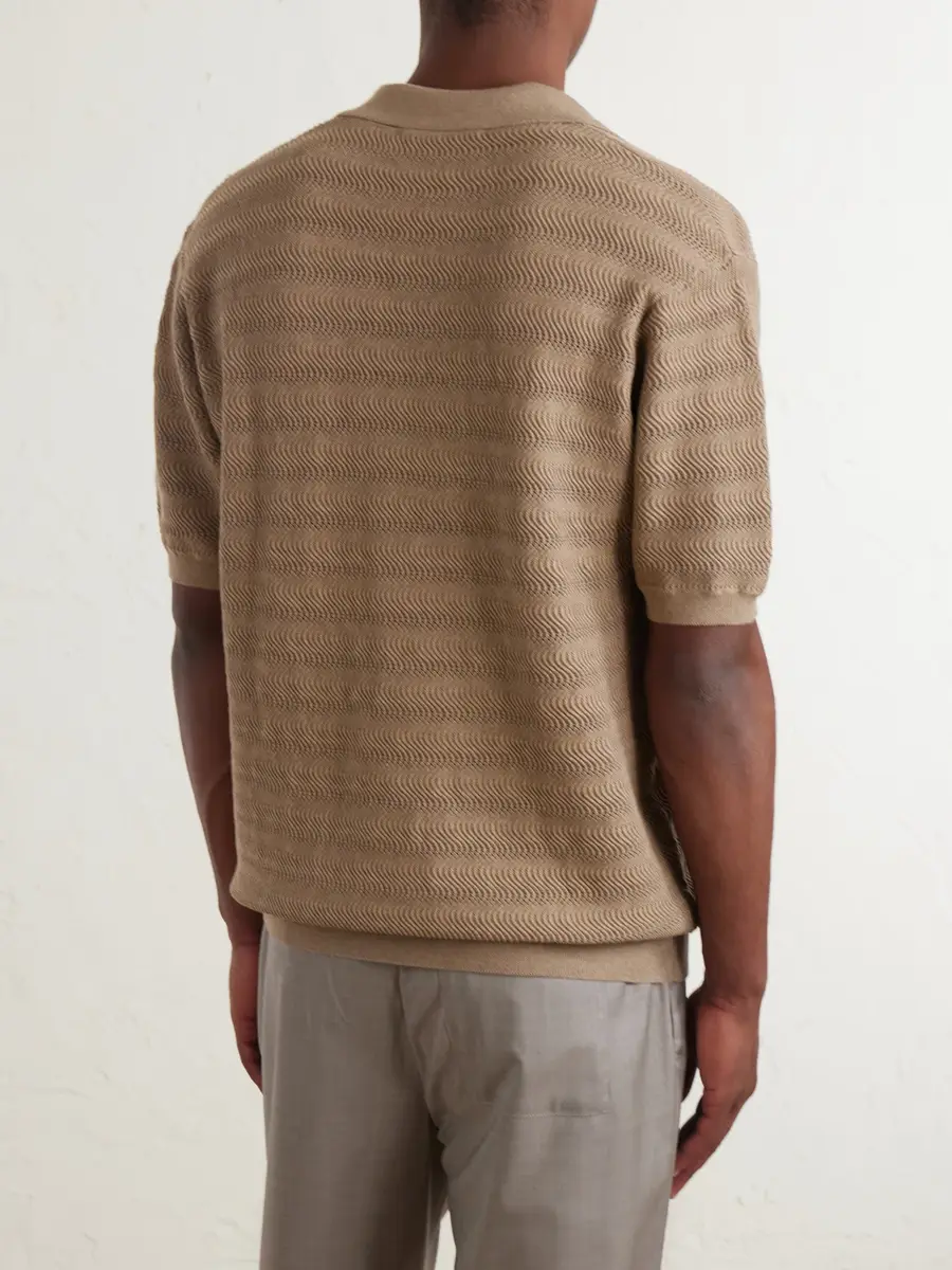 Frescobol Carioca Rino Open-Knit Cotton Polo Shirt - Men | Thumbnail 4