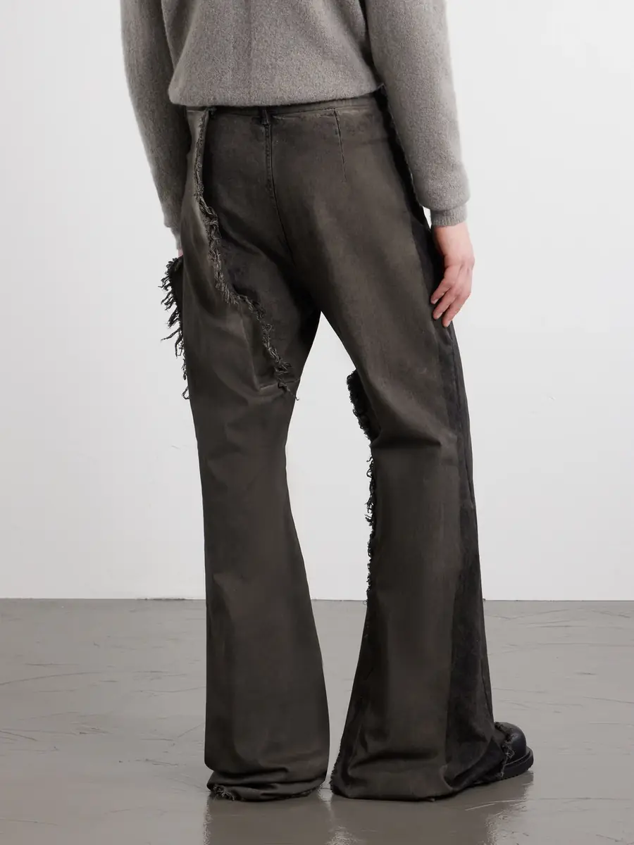 Rick Owens Bolan Frayed Baggy Bootcut Jeans - Men | Thumbnail 4