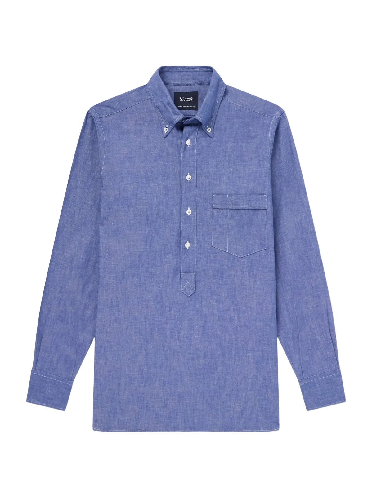 Drake's Button-Down Collar Cotton and Linen-Blend Polo Shirt - Men
