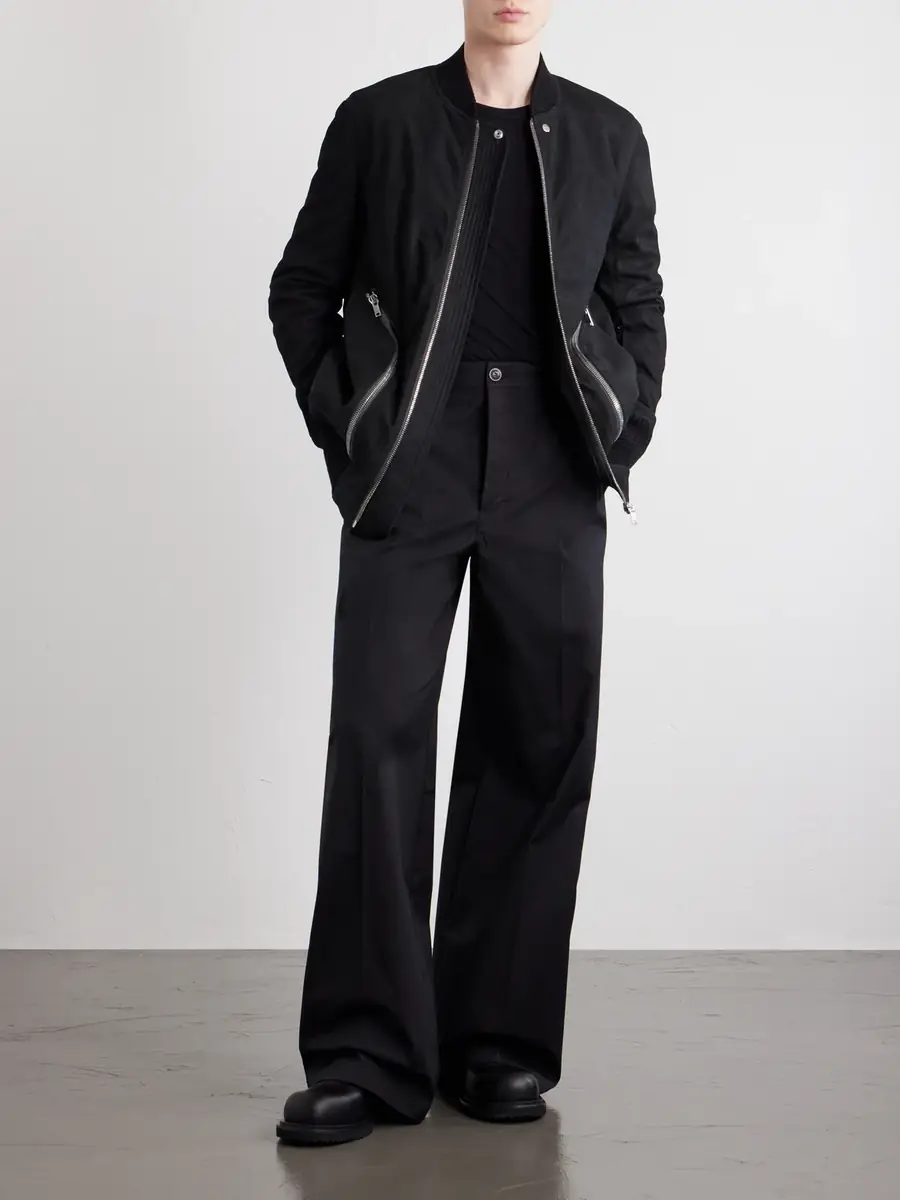 Rick Owens Wide-Leg Cotton-Blend Canvas Trousers - Men | Thumbnail 2 Rick Owens Wide-Leg Cotton-Blend Canvas Trousers - Men | Thumbnail 2