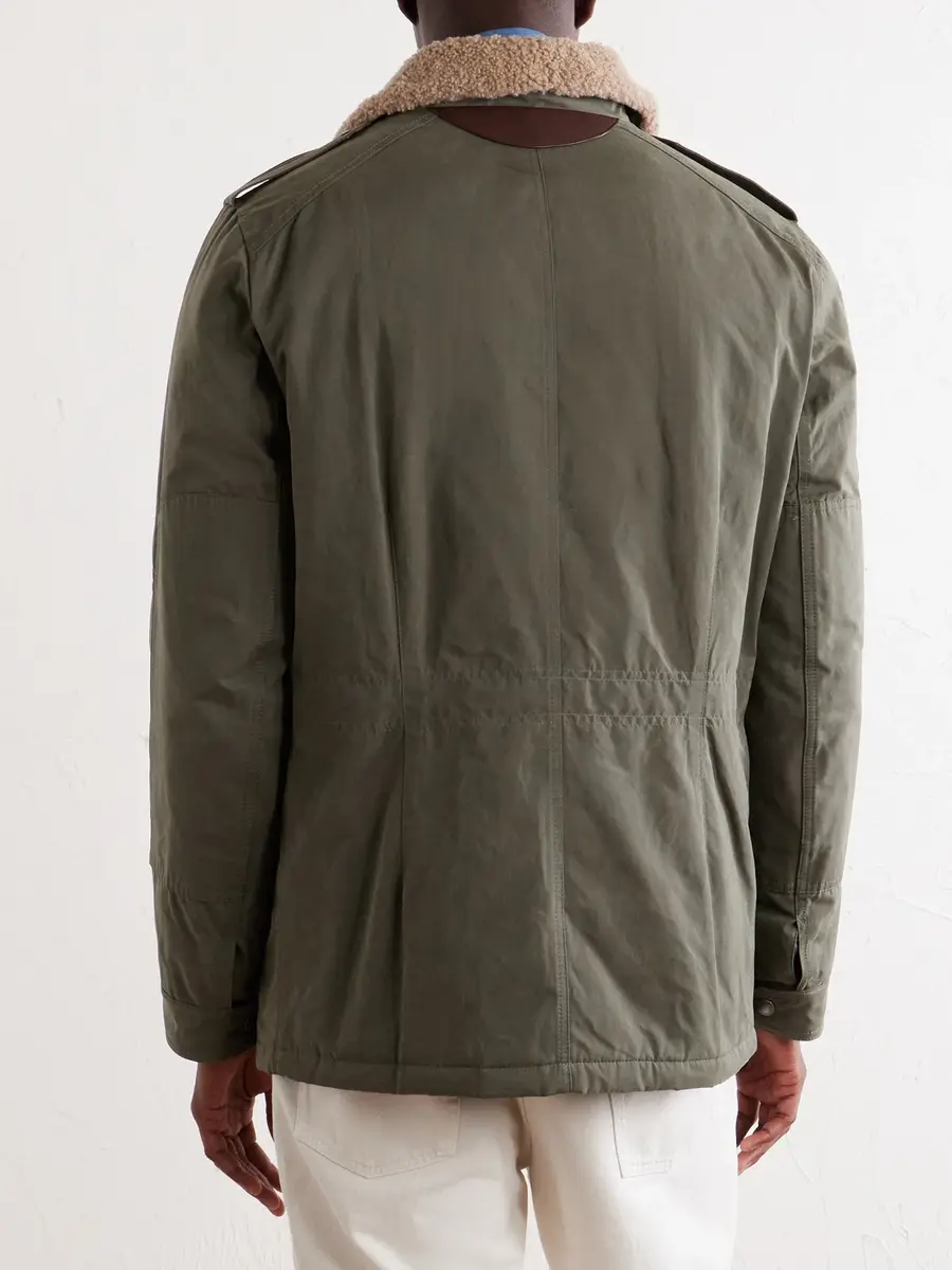 Brunello Cucinelli Shearling-Trimmed Padded Canvas Jacket - Men | Thumbnail 4 Brunello Cucinelli Shearling-Trimmed Padded Canvas Jacket - Men | Thumbnail 4