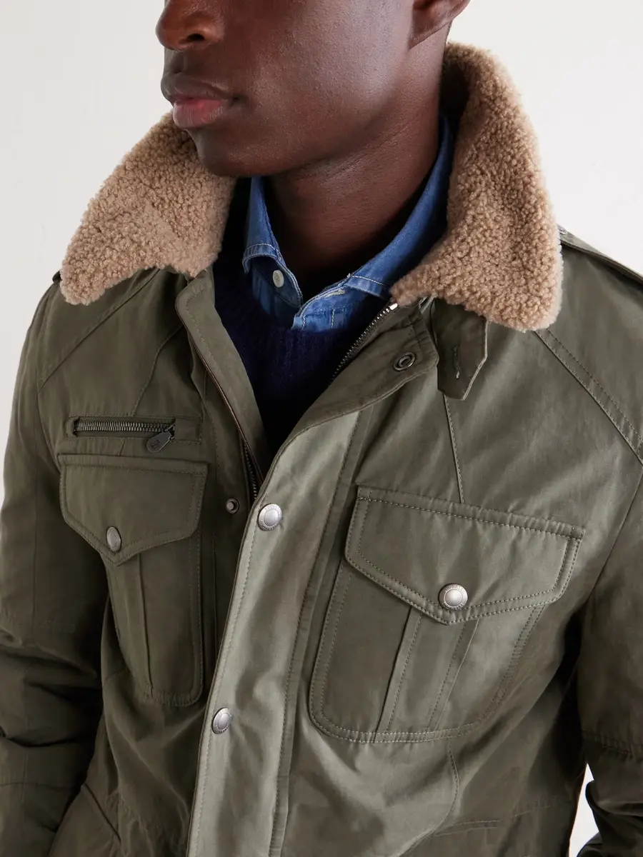 Brunello Cucinelli Shearling-Trimmed Padded Canvas Jacket - Men | Thumbnail 6 Brunello Cucinelli Shearling-Trimmed Padded Canvas Jacket - Men | Thumbnail 6