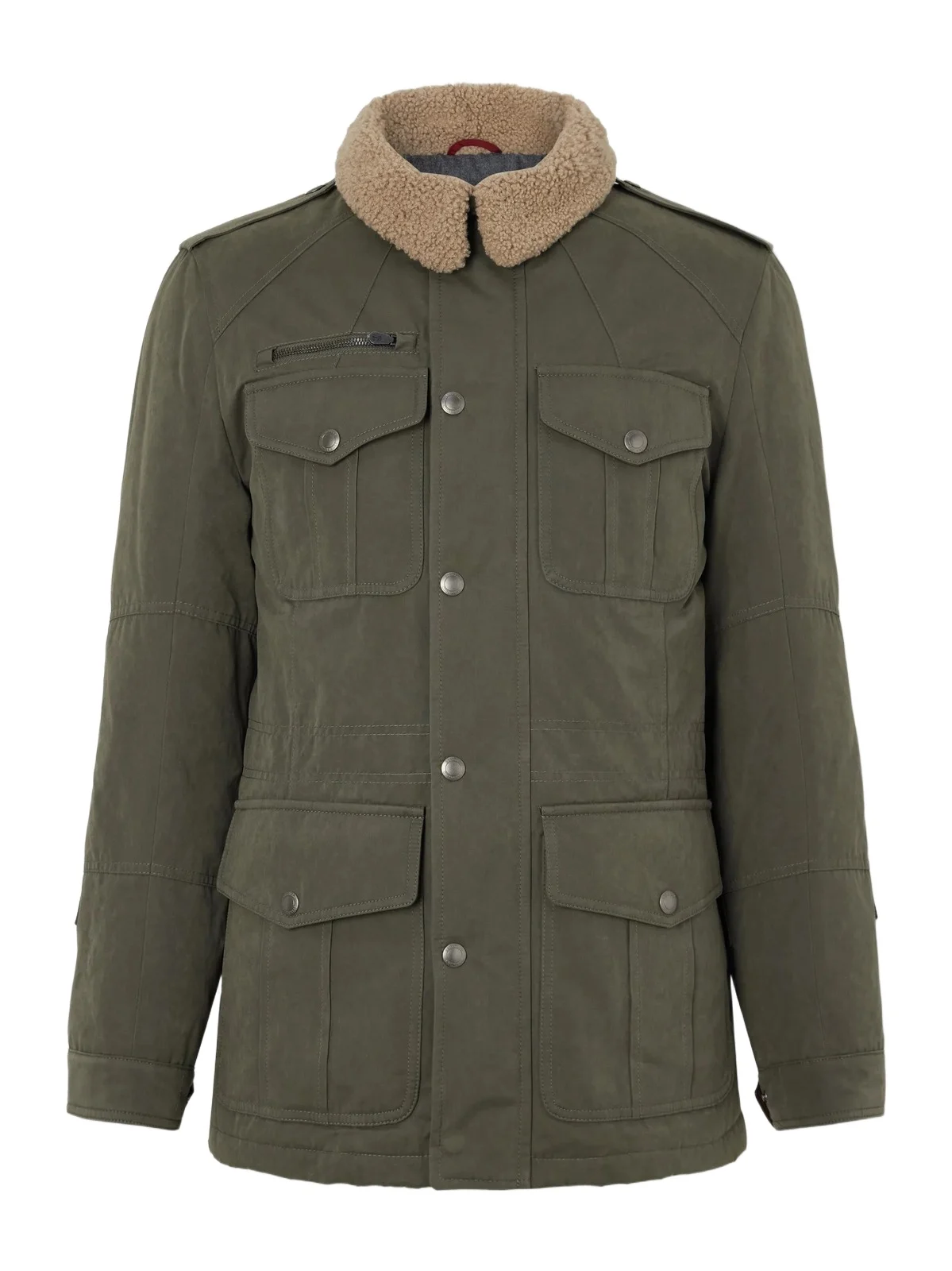 Brunello Cucinelli Shearling-Trimmed Padded Canvas Jacket - Men
