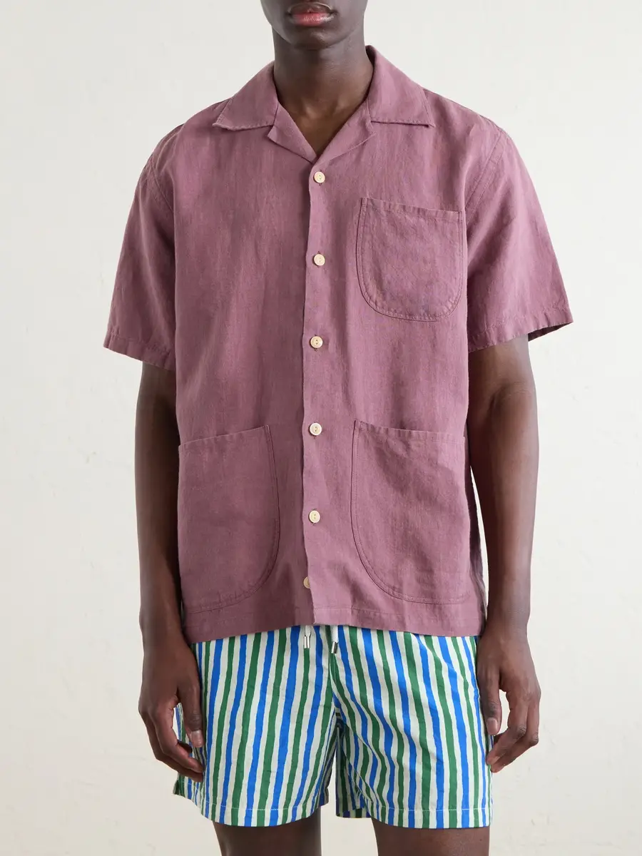 Drake's Camp-Collar Linen Shirt - Men | Thumbnail 3