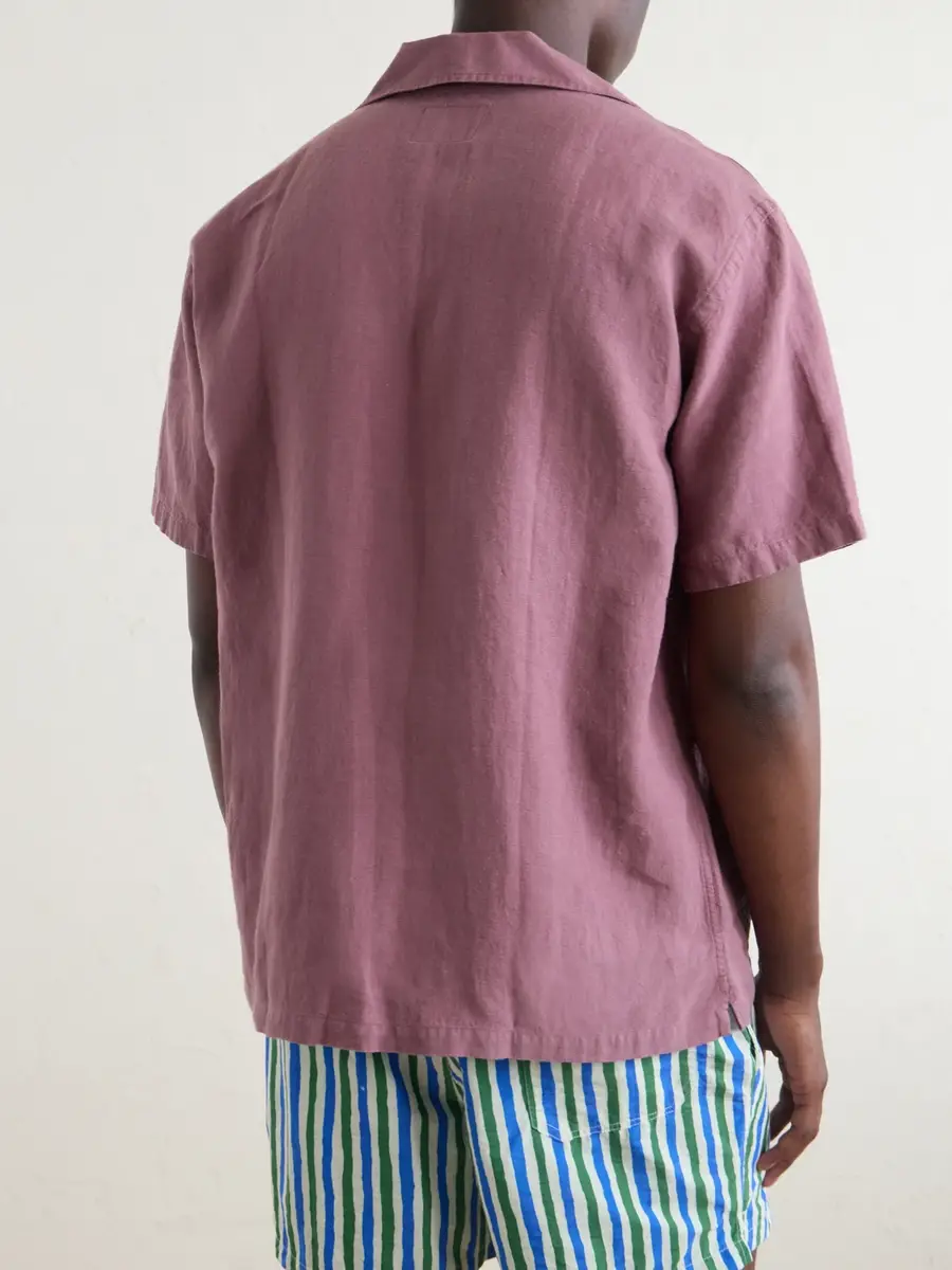 Drake's Camp-Collar Linen Shirt - Men | Thumbnail 4