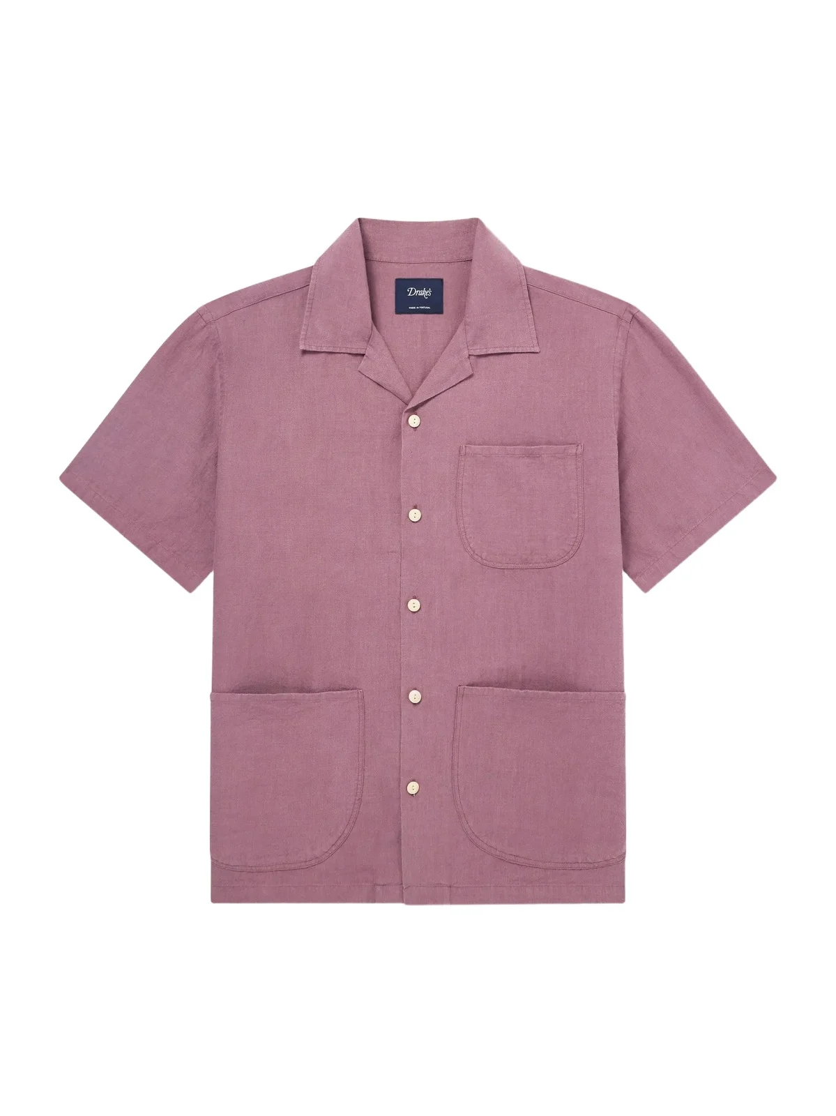 Camp-Collar Linen Shirt - Men Camp-Collar Linen Shirt - Men