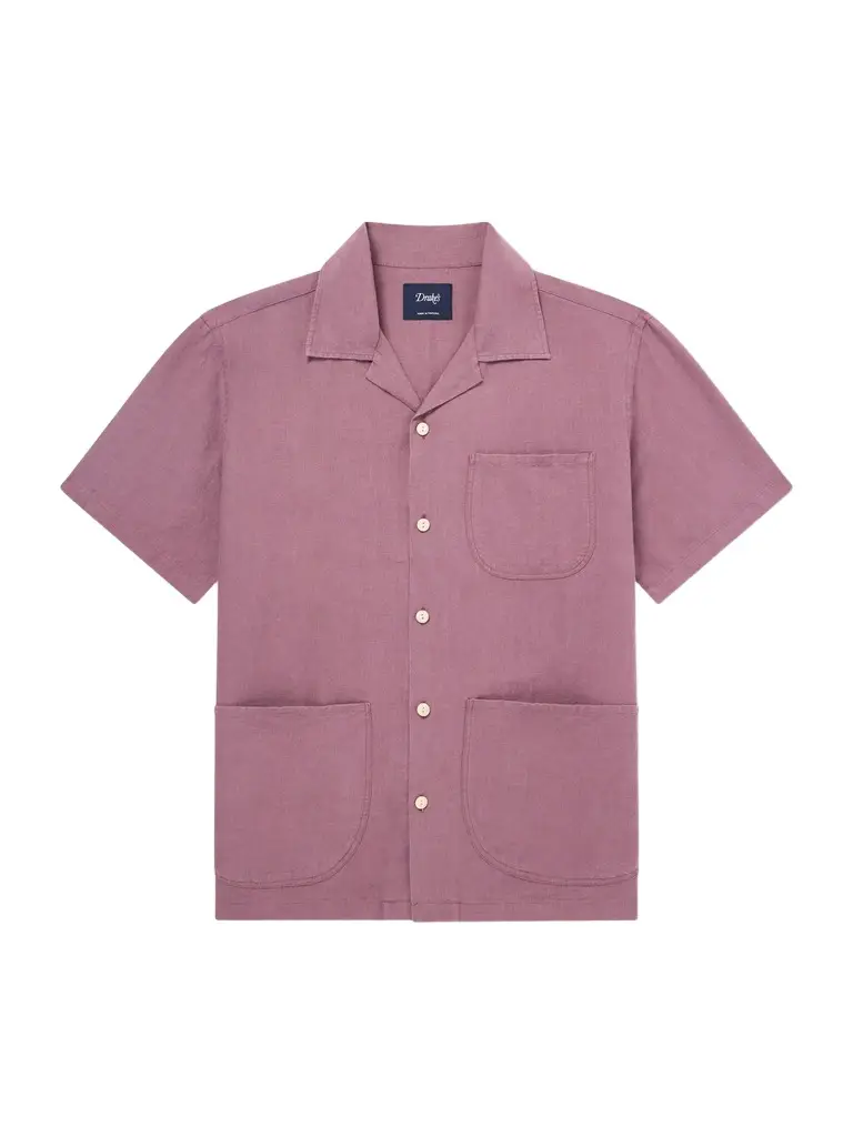 Drake's Camp-Collar Linen Shirt - Men | Image 1 Drake's Camp-Collar Linen Shirt - Men | Image 1