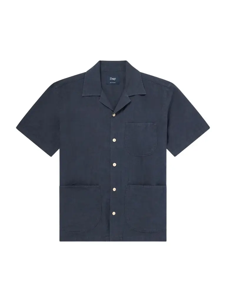Drake's Camp-Collar Linen Shirt - Men | Image 1 Drake's Camp-Collar Linen Shirt - Men | Image 1