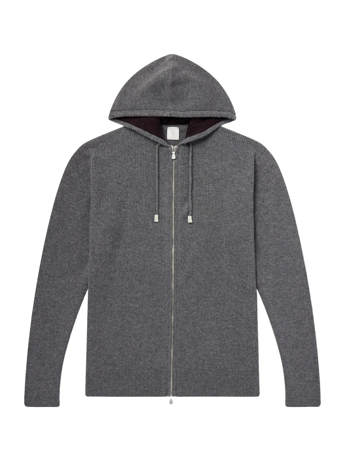 Ribbed Cashmere Zip-Up Hoodie - Men Ribbed Cashmere Zip-Up Hoodie - Men