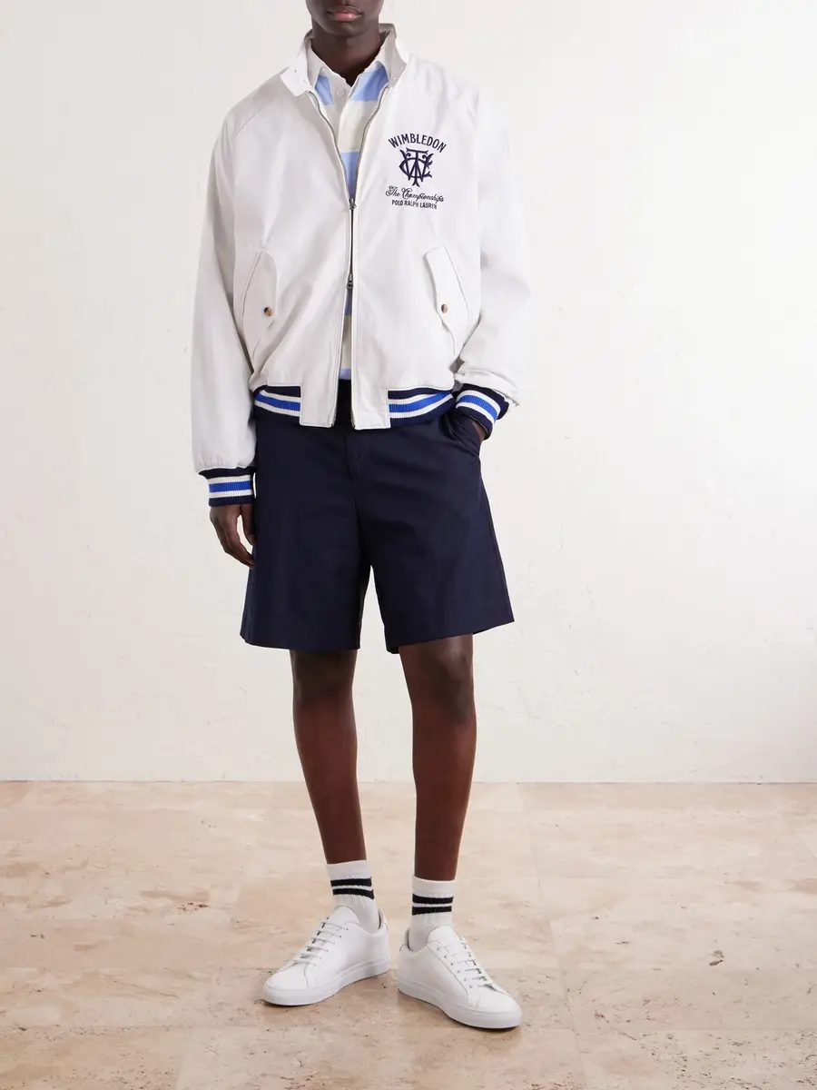Polo Ralph Lauren Wimbledon Logo-Embroidered Striped Cotton Blouson Jacket - Men | Thumbnail 2 Polo Ralph Lauren Wimbledon Logo-Embroidered Striped Cotton Blouson Jacket - Men | Thumbnail 2